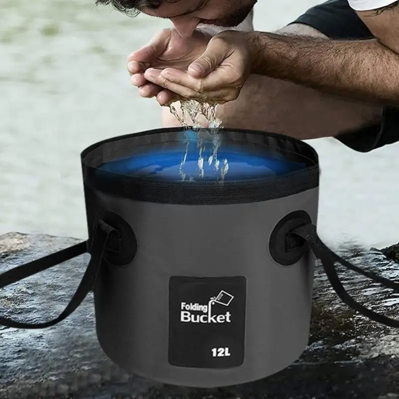 12l black portable foldable bucket bucket outdoor travel water storage bag waterproof water bag fishing articles.jpg (1)